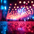 Digital vibes Cyberpunk blur bokeh background sets the tone for concerts