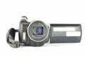 Digital Video Camera from front with open screen Royalty Free Stock Photo