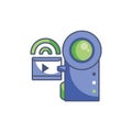 Digital videocamera icon fill design