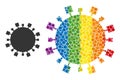 Dotted Digital Virus Composition Icon of Rainbow Spheres Royalty Free Stock Photo