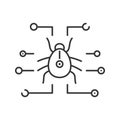 Digital virus linear icon Royalty Free Stock Photo