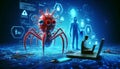 Digital Virus Threat in Cybersecurity Concept