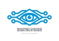 Digital vision - vector logo template concept illustration. Abstract human eye creative sign. Security technology and surveillance Royalty Free Stock Photo