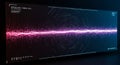 A digital visual display features a pink waveform running horizontally across the Royalty Free Stock Photo