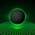 Digital visualisation Black Hole. Physics - anomalous black hole phenomenon. Singularity and event horizon - warp space and time. Royalty Free Stock Photo