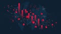 Digital visualization of charts financial analytics and analysis of economic statistics, dashboard of investment and trade columns