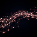 A digital visualization featuring an interconnected network of glowing nodes and lines, Royalty Free Stock Photo