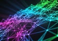 A digital visualization featuring a network of interconnected nodes Royalty Free Stock Photo