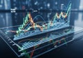 Digital visualization of a financial chart Royalty Free Stock Photo