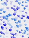 Digital vivid blue hearts overlapping Royalty Free Stock Photo