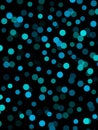 Digital vivid light blue polka dots on black