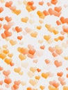 Digital vivid orange hearts overlapping