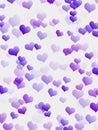 Digital vivid purple hearts overlapping