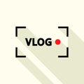 Digital vlog logo, flat style