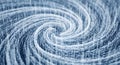 A swirling vortex of digital data streams with binary code cascading down in a blue hue background Royalty Free Stock Photo