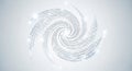 Swirling vortex of binary code numbers forming a digital spiral on a light grey background with glowing particles Royalty Free Stock Photo
