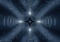 Digital vortex of light and infinity in a hypnotic data stream universe Royalty Free Stock Photo