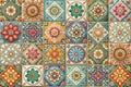 Digital Wall Tile Decor for Home, Ceramic Tile Design, Seamless Colourful Patchwork in Indian Style Royalty Free Stock Photo