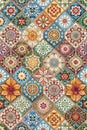 Digital Wall Tile Decor for Home, Ceramic Tile Design, Seamless Colourful Patchwork in Indian Style Royalty Free Stock Photo