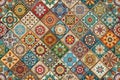 Digital Wall Tile Decor For Home, Ceramic Tile Design, Seamless Colourful Patchwork in Indian Style, Wallpaper, Linoleum, Textile Royalty Free Stock Photo