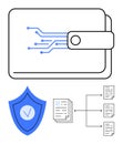 Digital Wallet with Blockchain Connection and Secure Document Flow Concept Royalty Free Stock Photo