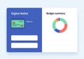 Digital wallet and budget summary interface design Royalty Free Stock Photo