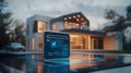 Digital wallet connected to smart home system show Royalty Free Stock Photo