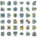 Digital wallet icons set vector flat