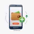 Digital Wallet TopUp on Smartphone Screen Royalty Free Stock Photo