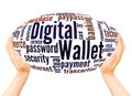 Digital Wallet word cloud hand sphere concept Royalty Free Stock Photo