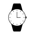 Analog Watch Solid Black with white Dial Icon Royalty Free Stock Photo
