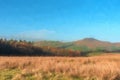 A digital watercolour image of Shutlingsloe Hill in the Peak District National Park