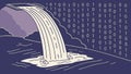 Digital Waterfall of Binary Code, Data Flow Vector Art, vector design Generative AI Royalty Free Stock Photo