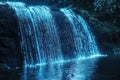 Digital Waterfall Cascading Data Streams at Night Royalty Free Stock Photo