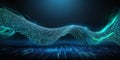 Digital wave of binary code flows through a dark cyberspace environment Royalty Free Stock Photo