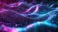 Digital wave connecting particles creating abstract technology network Royalty Free Stock Photo