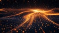 Digital wave creating a flowing light particles network Royalty Free Stock Photo