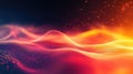 Digital wave creating futuristic particle flow background Royalty Free Stock Photo