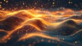 Digital wave creating a glow of particle data Royalty Free Stock Photo