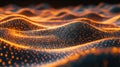 Digital wave forming glowing data particles network Royalty Free Stock Photo