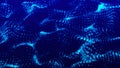 Digital wave with many numbers. Cyberspace background with digits set of different sizes. Technology or science banner3d