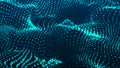 Digital wave with many numbers. Cyberspace background with digits set of different sizes. Technology or science banner3d
