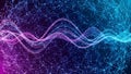 Digital Wave Network Background with Gradient Colors Royalty Free Stock Photo