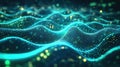 Digital wave network creating futuristic data connection Royalty Free Stock Photo