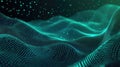 Digital wave network flowing data particles abstract background Royalty Free Stock Photo