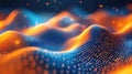 Digital wave particles creating a flowing abstract data network Royalty Free Stock Photo