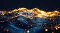 Digital wave particles creating glowing abstract technology background Royalty Free Stock Photo