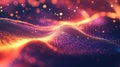 Digital wave particles creating a glowing futuristic background Royalty Free Stock Photo