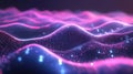 Digital wave particles creating glowing neon abstract background Royalty Free Stock Photo