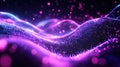 Digital wave particles flowing in an abstract data network Royalty Free Stock Photo